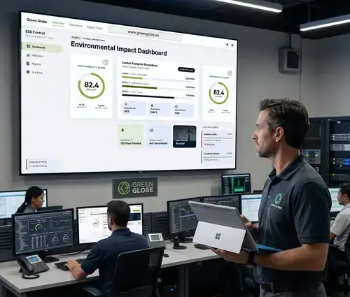Dashboard interactivo de indicadores ESG y cuadro de mando ambiental para gestión de sostenibilidad empresarial